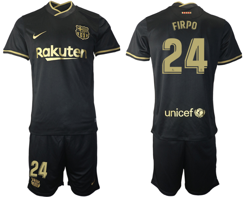 Men 2020-2021 club Barcelona away #24 black Soccer Jerseys